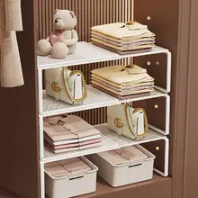 伸縮式収納ラック【クローゼット用・仕切り付き・靴収納にも最適】