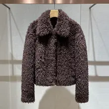 トレンチ風ショートコート【ふわふわ・長袖・シンプルデザイン】