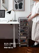 引き出し式A4収納キャビネット【オフィス用・移動可能・化粧品・文房具収納】