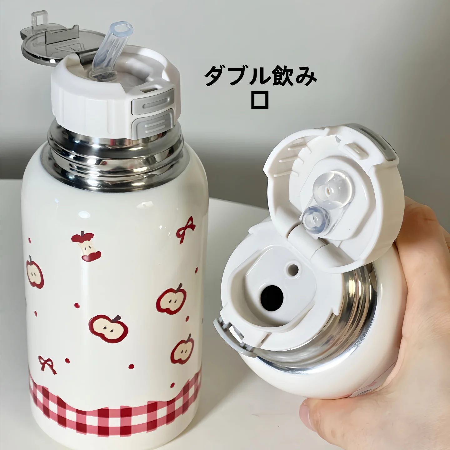 スタイリッシュな女性用水筒：500ml 316ステンレス製の保温機能と吸管付き設計