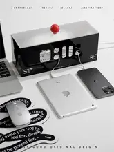 タップ収納ボックス アクリル 北欧風 デスク周り 防塵 配線整理 ケーブルボックス 「Easygood」
