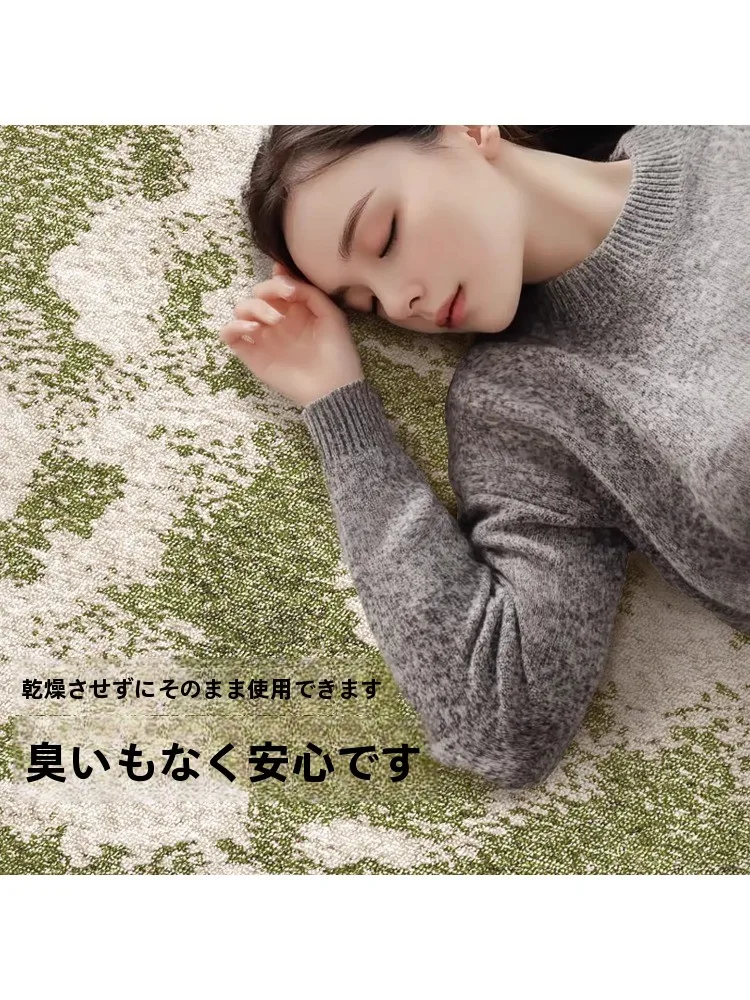 ヴィンテージ風 グリーンラグ：宋氏美学スタイルのリビング用ソファマットの特徴と実用性