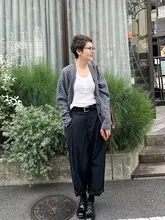 MsDidion ラムウール・ヤクウール混合 カーディガン【秋冬用・ルーズフィット】