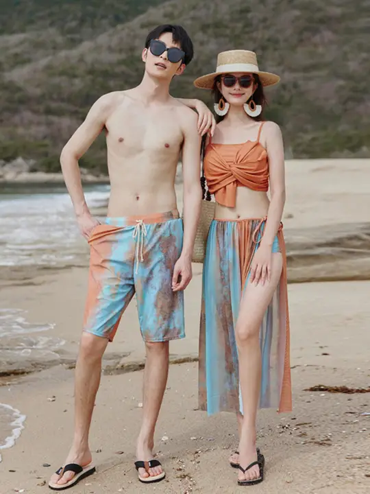 カップル用ビキニ水着【セパレート・リゾート・ビーチ・温泉・三点セット】（セットアップ対応）