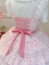 可愛いデザインのLolita風ジャンパースカート【吊りストラップ・夏用】（セットアップ対応）