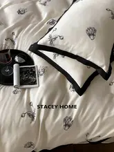 STACEY 高級仕立て 木蘭柄 60サテン ランペン 天絲ライセール ベッドリネン 4点セット