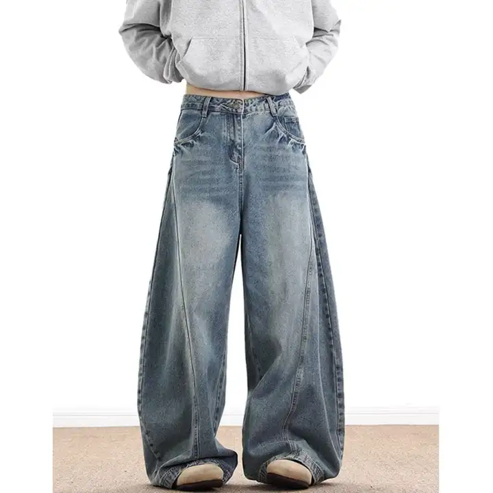 独特なデザインのワイドレッグパンツ【アメリカンヴィンテージ・ルーズフィット・カジュアル】