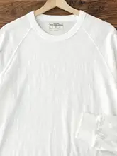 竹節コットン長袖Tシャツ【無地・ヴィンテージ・メンズ・ルーズフィット・ラグランスリーブ・クルーネック】