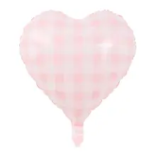 18インチ ハートチェック柄 アルミバルーン【子供の誕生日パーティー・結婚式装飾用】