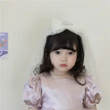 子供用 ヘアアクセサリー プリンセスドレス用ベールとクラウン【防滑デザイン】