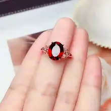 S925シルバー製 ローズゴールドコーティング ガーネットリング【女性用・オープンバンド・ワインレッド】