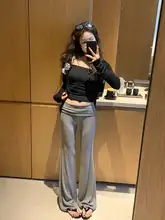 海外風で万能な女性 フレアパンツ 万能な女性 フレアパンツ
