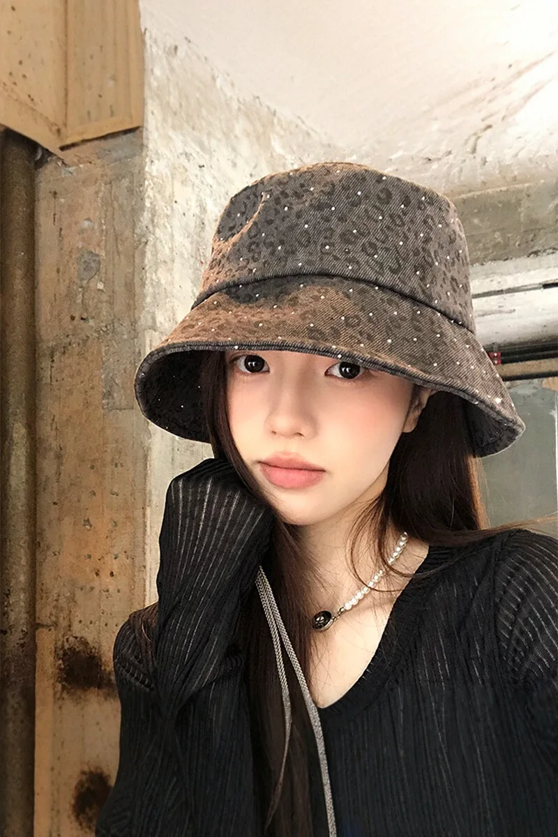 レディース 春夏用 レオパード柄のリボン付きバケットハット【カジュアル・薄型・ソフト】