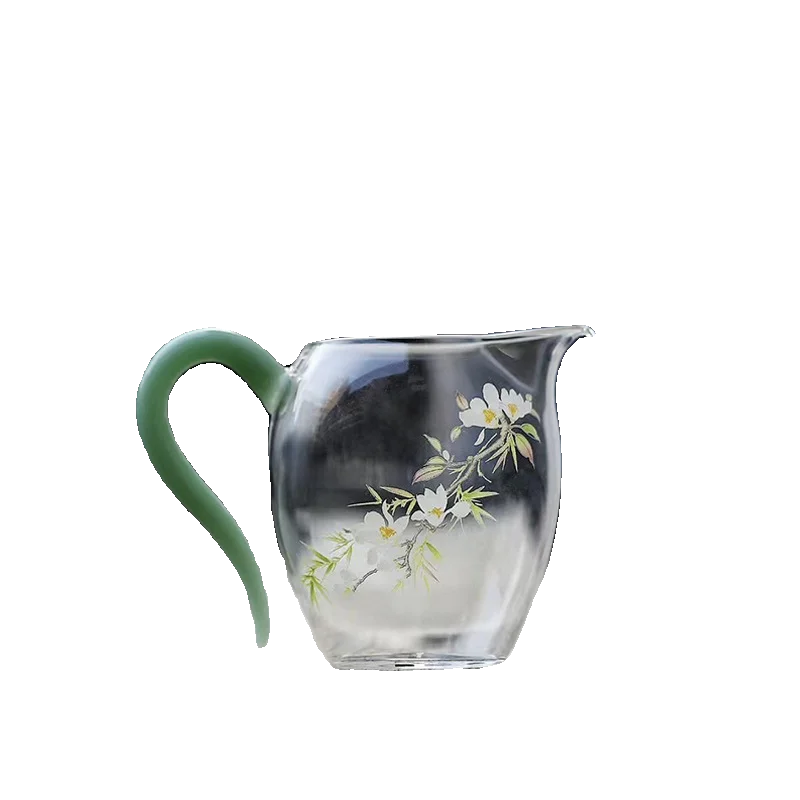 高透過ガラス製公道杯【加熱耐性・分茶器・手持ちハンドル付き・功夫茶具】