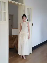 開朗家 レディース ノースリーブニットトップス＆Aラインスカート【夏用・フレアデザイン】