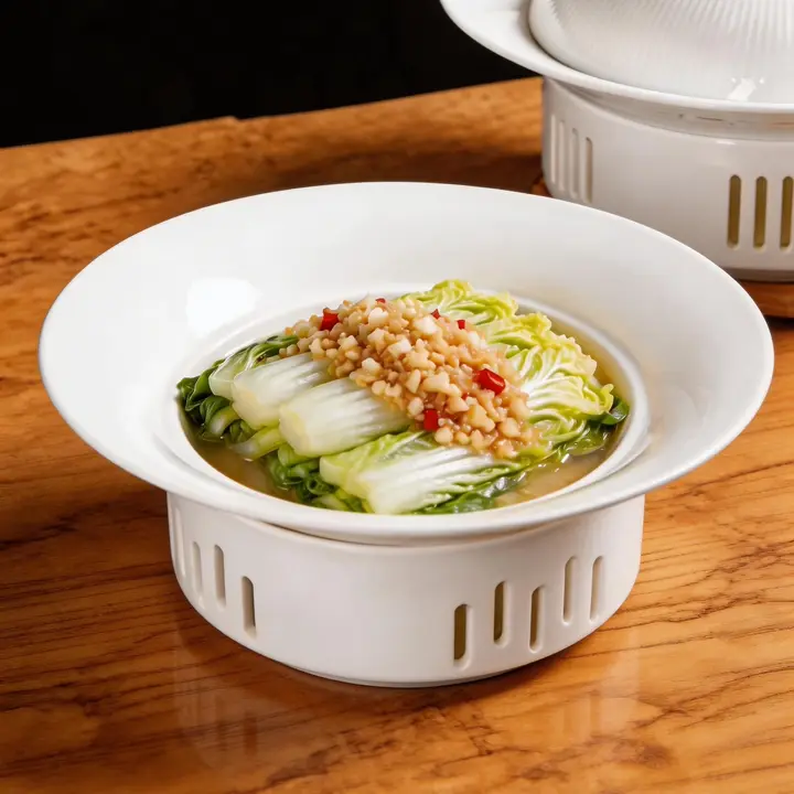 陶器製 酸菜魚プレート【深めのスープ皿・加熱対応】