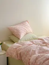 可愛らしい花柄の全棉ベッドカバー【一人用・寝具・リネン】（セットアップ対応）