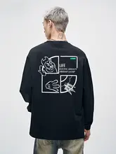 カートゥーンデザイン メンズ長袖Tシャツ【コットン・秋用・インナー】