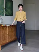 フィットデニムパンツ【ブルー・ストレート・秋用・カジュアル】（セットアップ対応）