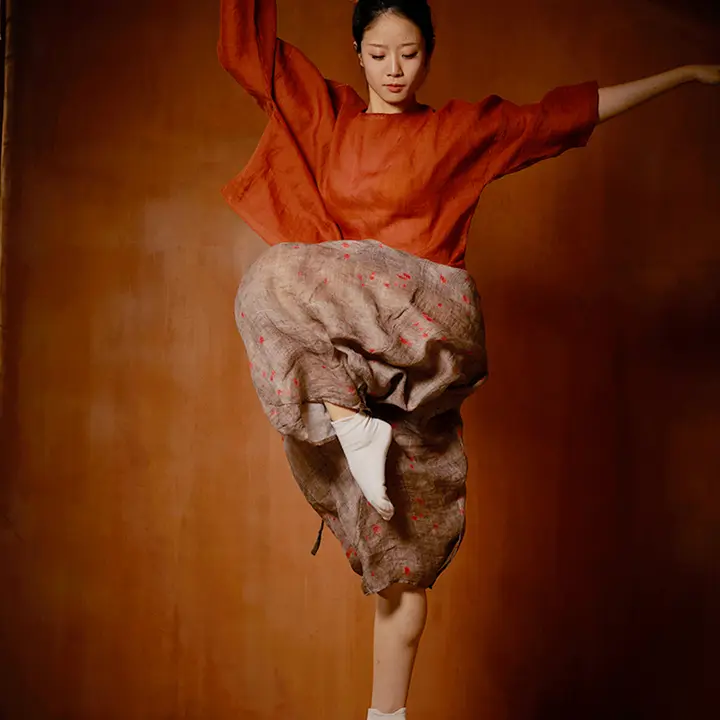 大自在袍【フィット・軽量シンプル・リネン生地・古風デザイン】