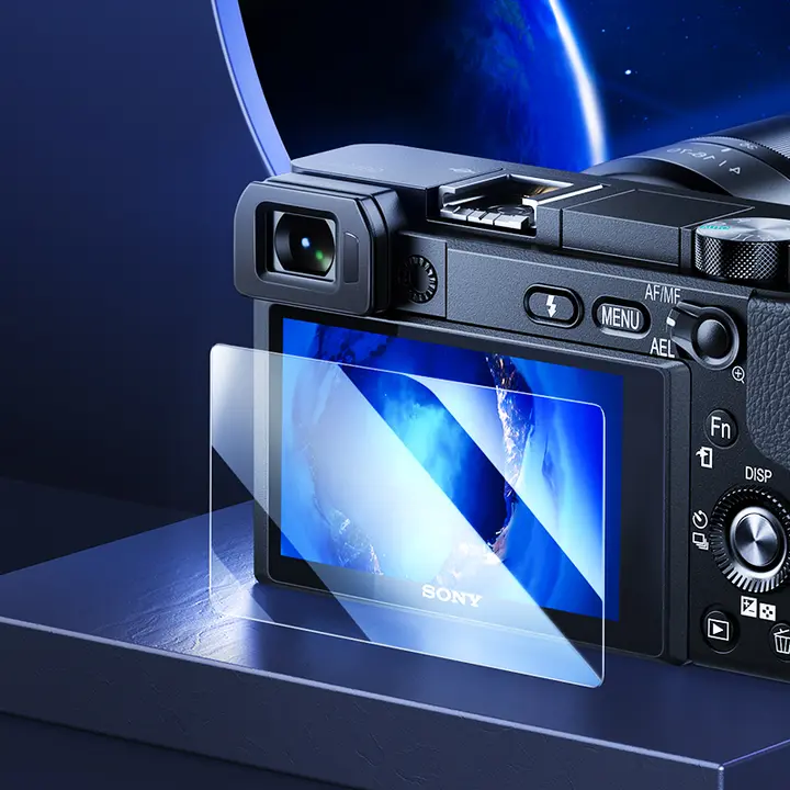 SONY A6700/A6400/A6300/A6500/A5000/A6000/ZVE10L対応 強化ガラススクリーンプロテクター【高透明・防傷】