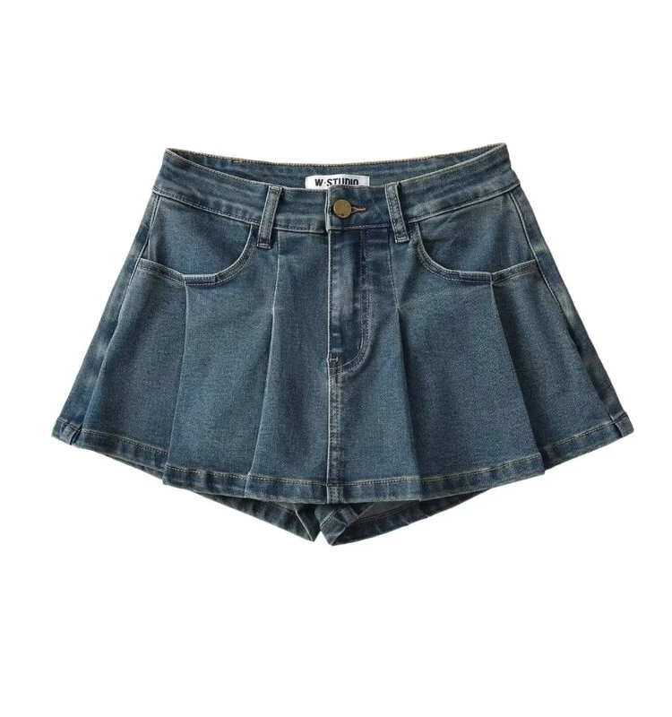 ガリガリ ファッションで失敗しないスタイルは？デザイン性のある高腰デニムスカートパンツが解決する理由