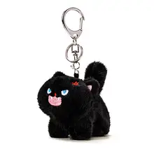 ふわふわの黒猫ぬいぐるみチャーム【カギやバッグ用・カップルギフト】