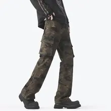 ユニセックス カモフラージュ 多ポケット スリムフィット パンツ【カジュアル・ストレート・軽量】