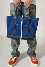 キャンバス製ハンドメイド大容量アウトドア通勤トートバッグ【斜め掛け・牛皮製ストラップ】