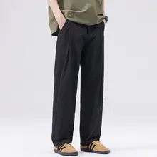 極上の柔らかさのアイスシルクスーツパンツ【夏用・ワイドフィット・速乾直筒デザイン】（セッ  トアップ対応）