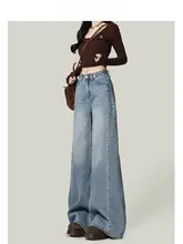 トレンドの白色ワイドレッグデニムパンツ【ハイウエスト・フィット・フレアデザイン】