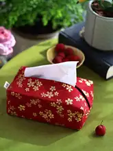 花柄デザインのティッシュケース【布製・レトロ・洗面所用】