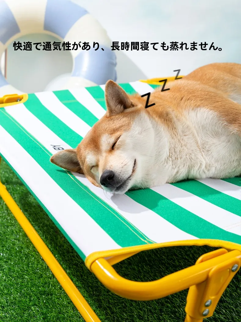 春夏用クラシックストライプデザインの犬用ベッド：中型・大型犬対応の通気性とサイズ選定ガイド