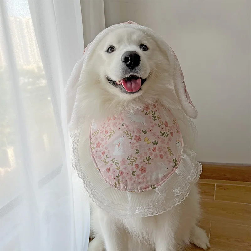 犬用お正月コスチューム：サモエド・ラブラドール対応のかわいいよだれかけで季節感を演出