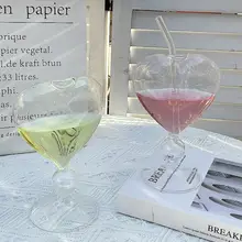 ハートガラスカップ 女性 用 ストロー 水を飲む カップ 飲料 ジュース カクテル ミルクカップ 高い魅力