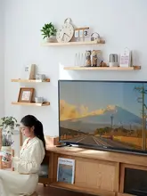 壁掛け式の無垢材収納棚【自然木・松材・リビング・ダイニング用】