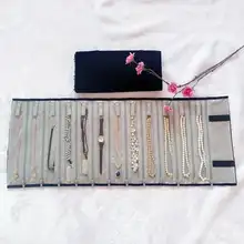 レトロファスナー付き布製アクセサリー収納ポーチ【PVC・ネックレス・ブレスレット・リング対応】