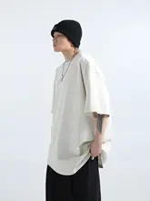 オーバーサイズ 半袖Tシャツ【ユニセックス・光沢のある水洗いコットン・ラウンドネック】