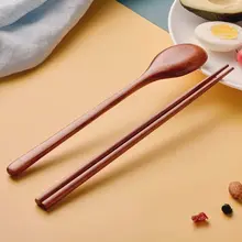 木製箸・スプーンセット【携帯用・麻布袋付き・1人用・学生向け】