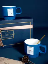 JOJO'S L.PD.Stack. カラフルなクレイブルー陶器製コーヒーカップ【家庭用・アニメデザイン】