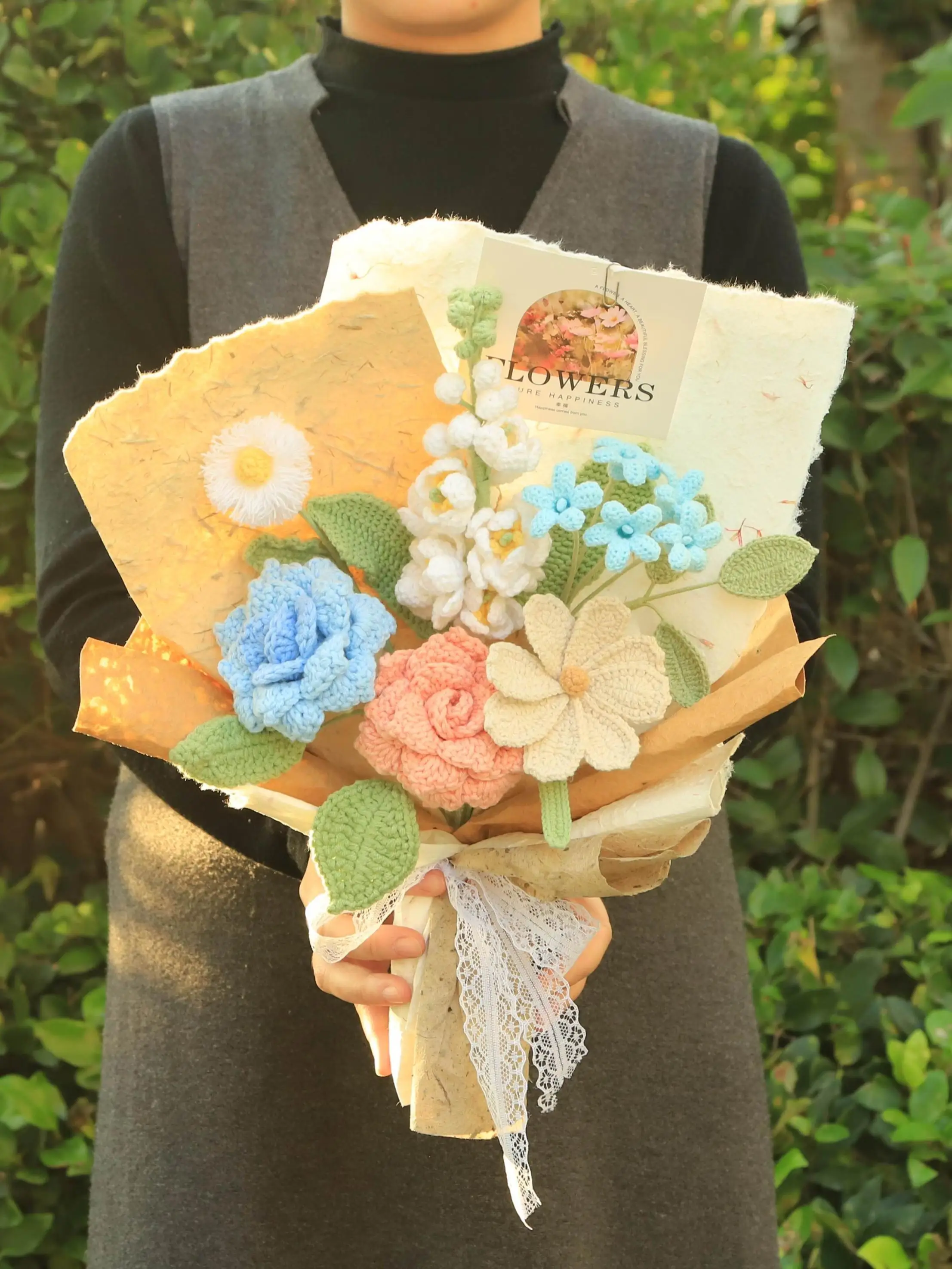 手編みの大きな飛燕の花束【毛糸編み・卒業祝いに最適・友達や恋人へのギフト】