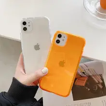 シンプルな蛍光カラーのiPhoneケース【全機種対応・シリコン製・衝撃吸収・男女兼用】