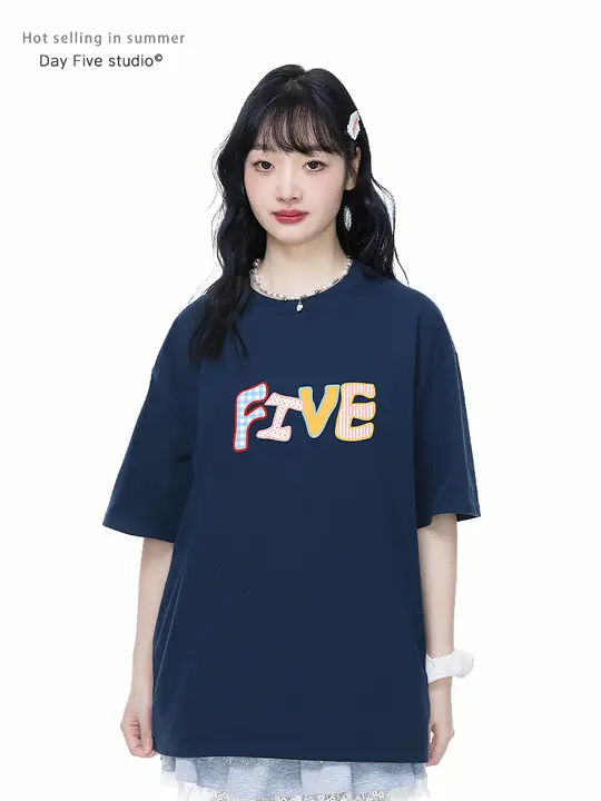 アメリカンデザインのロゴプリント半袖Tシャツ【ユニセックス・コットン製・夏用】（セットアップ対応）