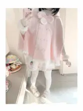 可愛いデザイン！ロリータ風リボン付き春用コート【フレッシュスタイル】