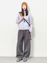 男女兼用 冬用アウトドア ワイドストレートパンツ【極上の柔らかさ・保温・工装デザイン】