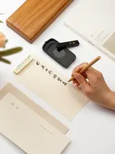文房四宝セット【墨と筆、蓋付き硯台・李小平毛筆、墨塊・墨条付き】