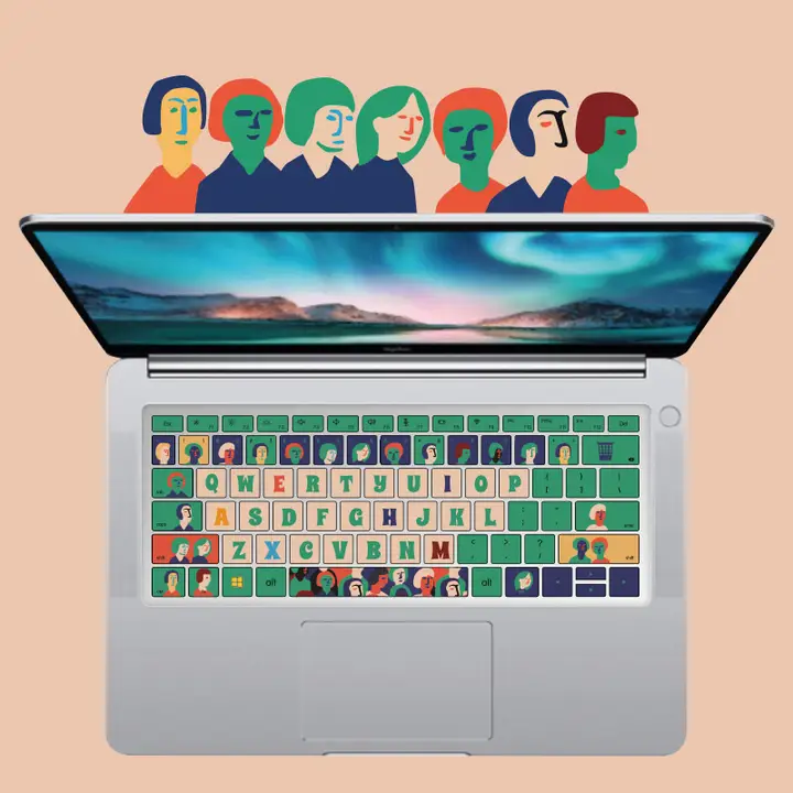HUAWEI MagicBook14用キーボードカバー【小人デザイン・MateBook13s/D15/xPro対応】