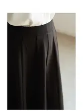 LIMONN ブラックハイウエストAラインスカート【通勤用・女性用・フレアデザイン】