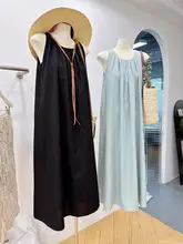 女性用 ノースリーブバックオープンデザインワンピース【リゾート風・ゆったり・フレッシュスタイル】