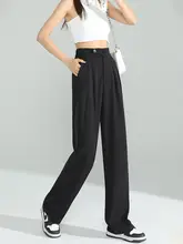 高級感のあるドレープが美しいレディーススラックス【春夏秋用・ハイウエスト・ワイドレッグ】（セットアップ対応）